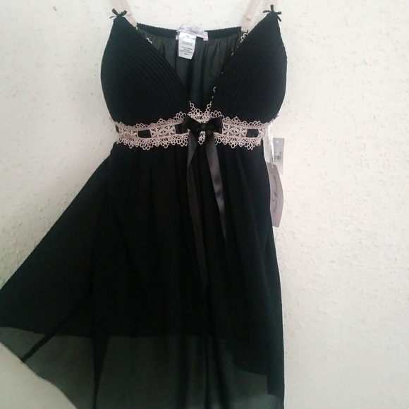 Linea Donatella Other - Linea Donatella Sheer Black Chemise Set Size Small